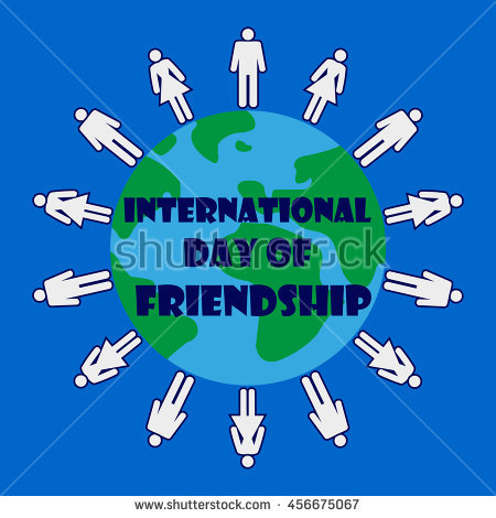 International Day of Friendship People Around The Earth Globe Illustration