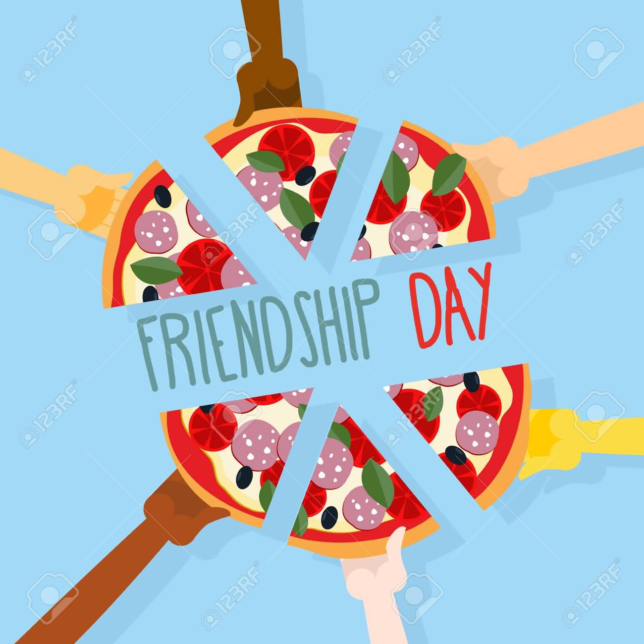 International Day of Friendship Pizza Slices For Friends Illustration