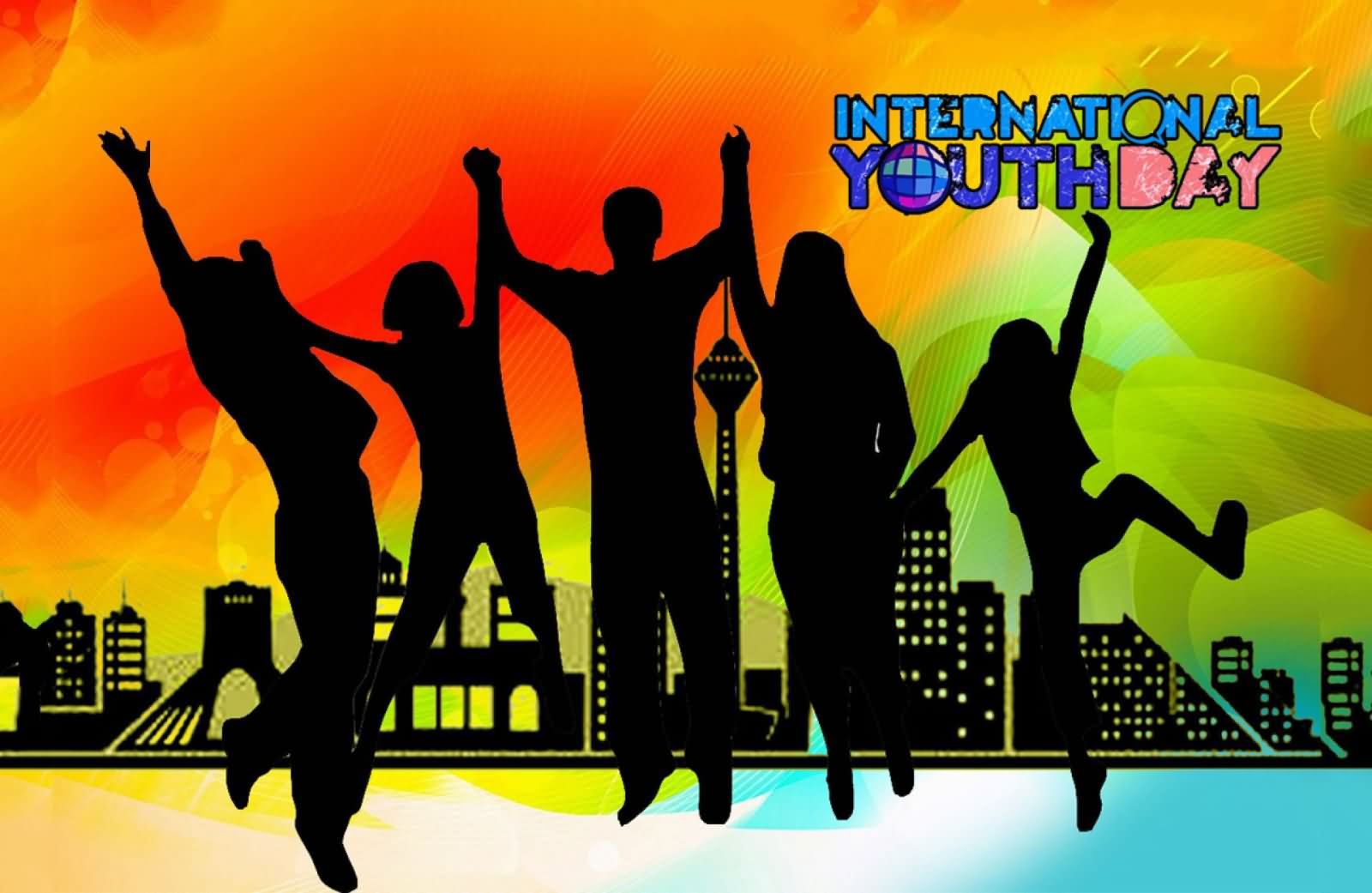 International Youth Day Silhouette Friends Picture