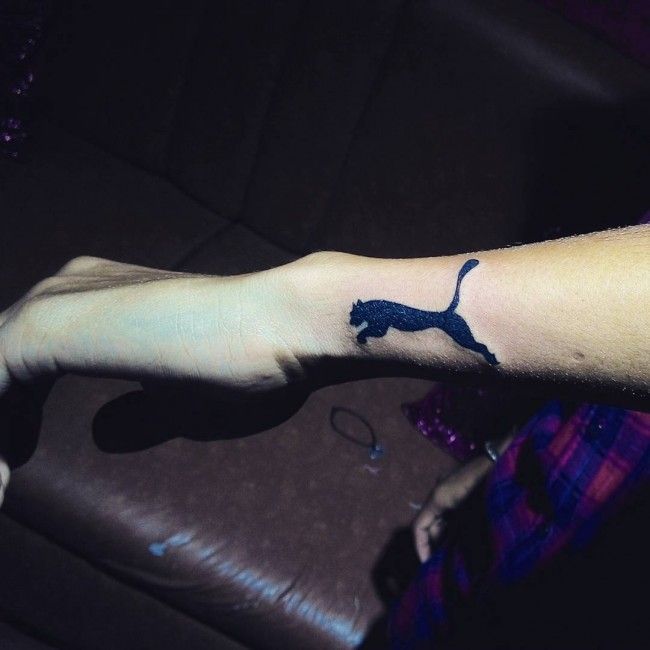 Jumping Panther Tattoo On Left Wrist