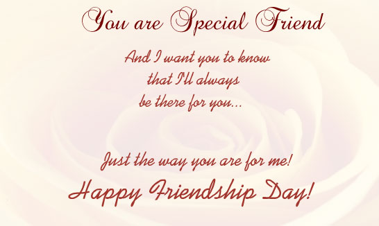 Just The Way You Are For Me Happy Friendship Day