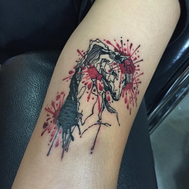 Left Bicep Horse Tattoo