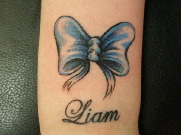 Liam Blue Bow Tattoo Idea