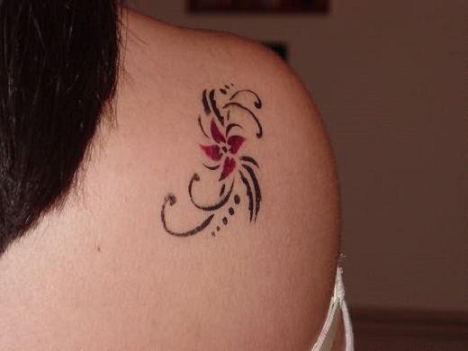 Lily Flower Tattoos On Right Back Shoulder
