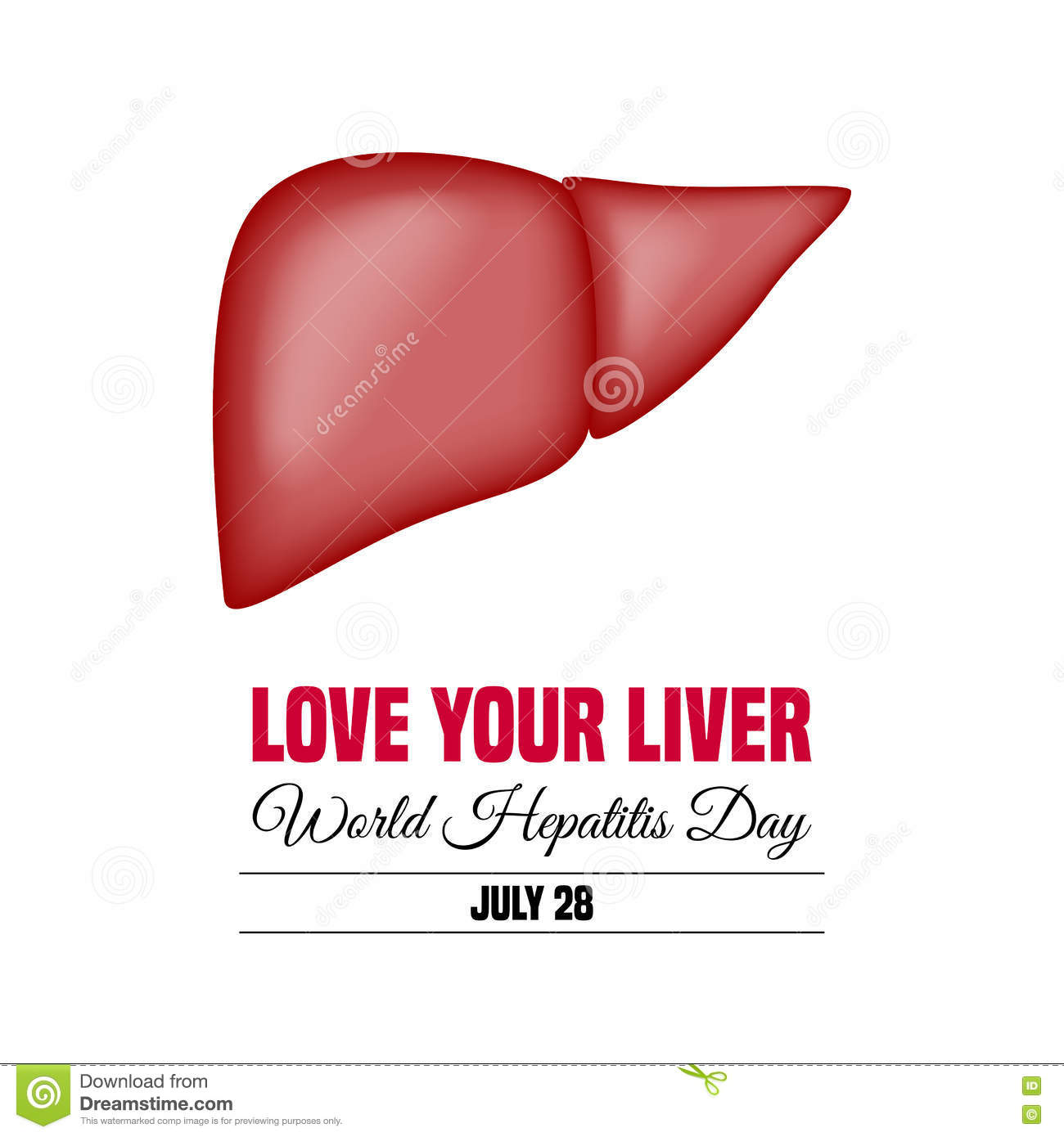 Love Your Liver World Hepatitis Day July 28 Illustration