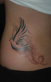 Lower Back Flying Dove Tattoo