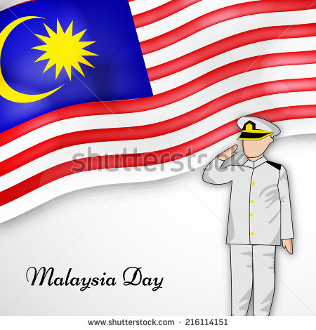 Malaysia Day Saluting Officer Illustration