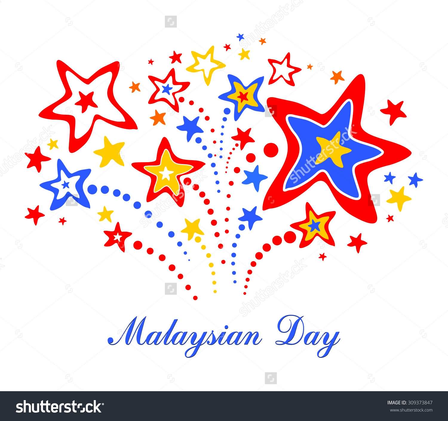 Malaysian Day Stars Illustration