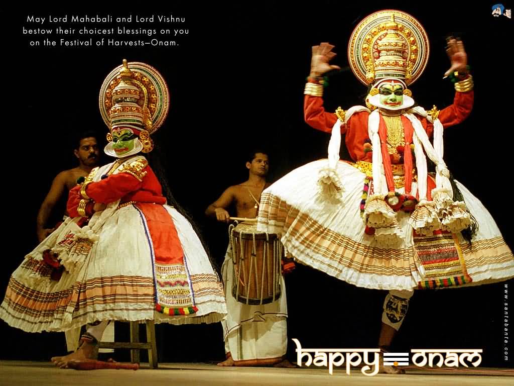 May Lord Mahabali And Lord Vishnu Bestow Their Choicest Blessngs On You On The Festival Of Harvest Onam