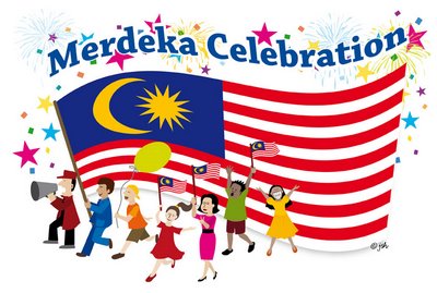 Merdeka Celebration People With Malaysian Flags