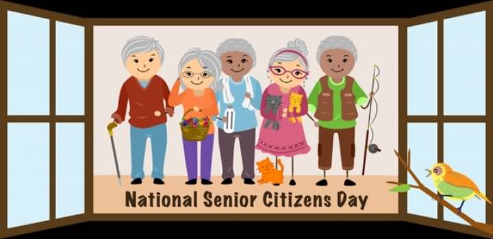 National Senior Citizens Day Old People Standing Near Window