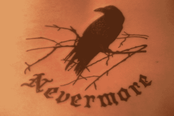 Never More Raven Tattoo Idea
