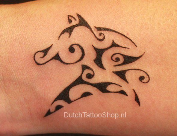 Nice Tribal Horse Tattoo by Dutch Tattoo