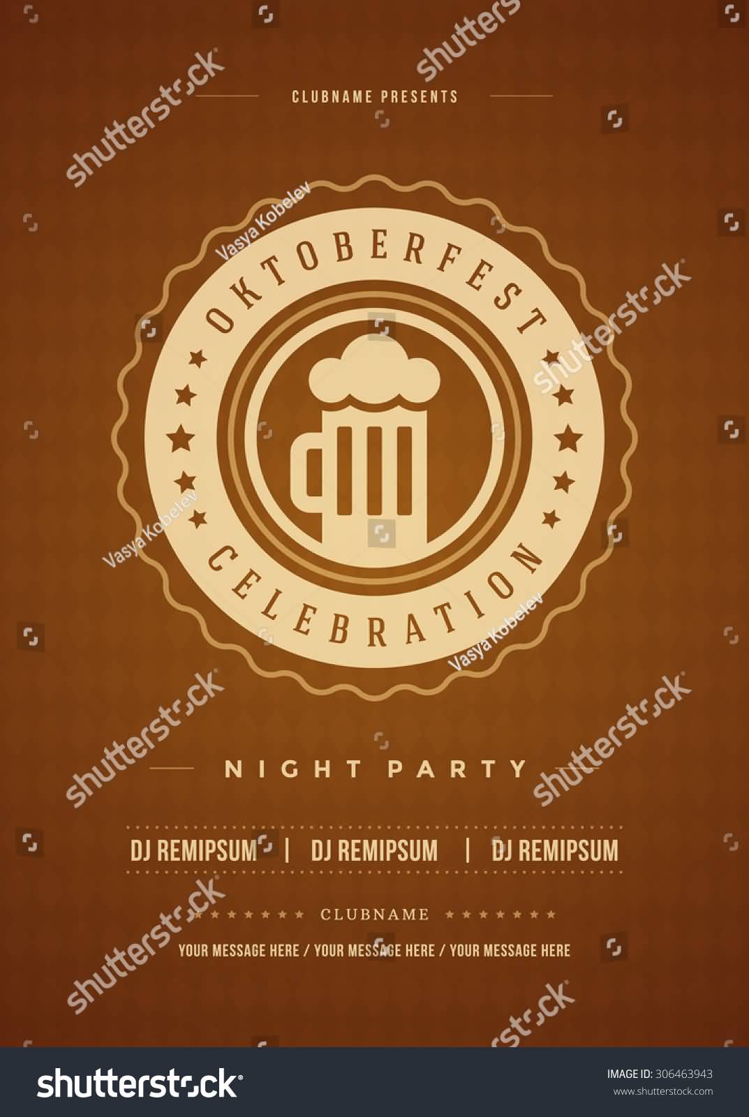 Oktoberfest Celebration Night Party Retro Poster