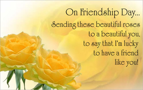 On Friendship Day Sending These Beautiful Roses Greeting Card