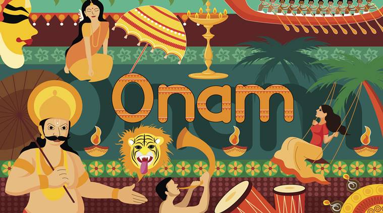 Happy Onam festival celebration background