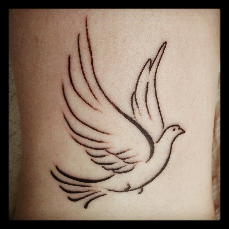 Outline Flying Dove Tattoo Idea
