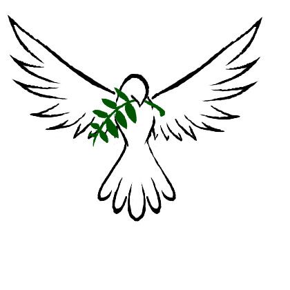 Outline Flying Peace Dove Simple Tattoo Design
