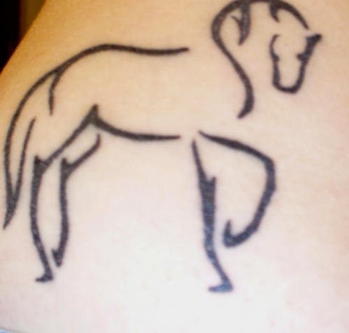 Outline Horse Tattoo Idea