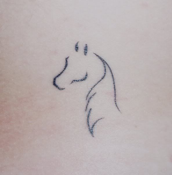 Outline Simple Horse Tattoo Design
