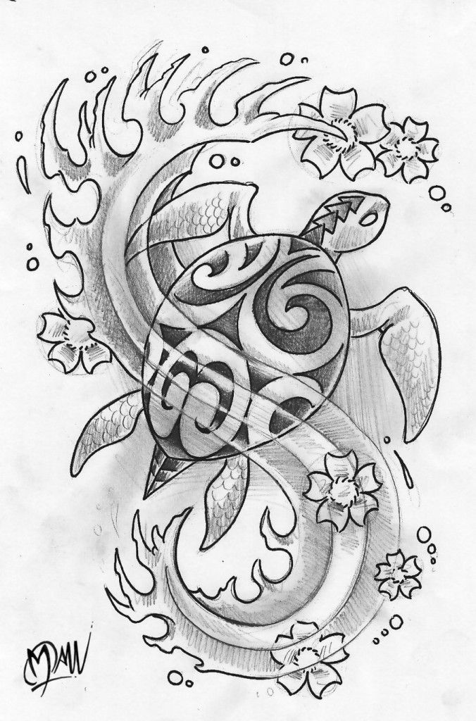 Polynesian Turtle Tattoo Sample