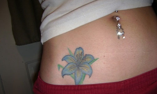 Right Hip Lily Flower Tattoo For Girls