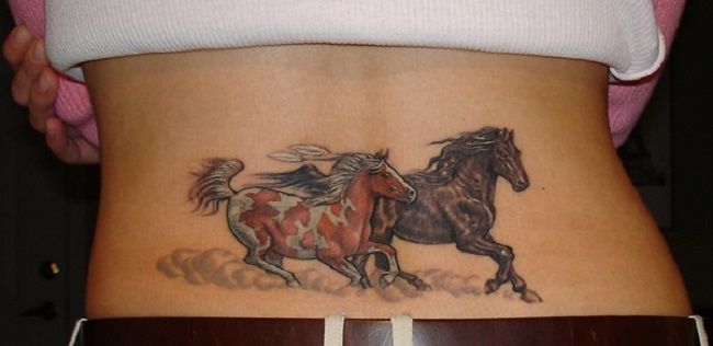 Running Horse Tattoos On Lower Back
