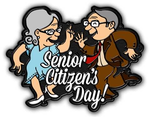 Senior Citizens Day Old Couple Dancing Clipart