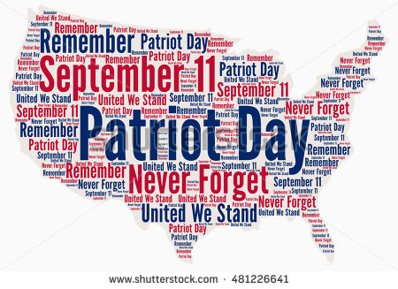 September 11 Patriot Day US Map Text Picture