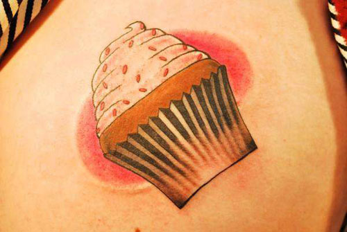 Simple Cupcake Tattoos On Back
