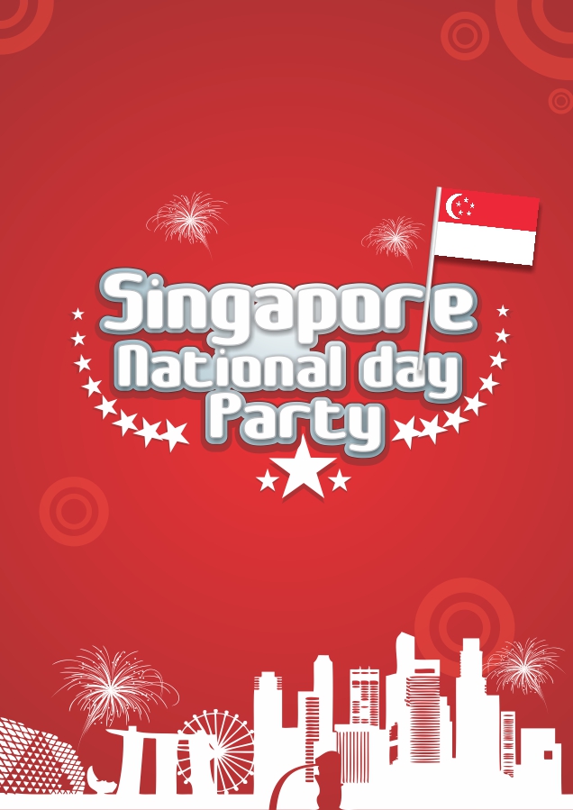 Singapore National Day Party Greeting Card