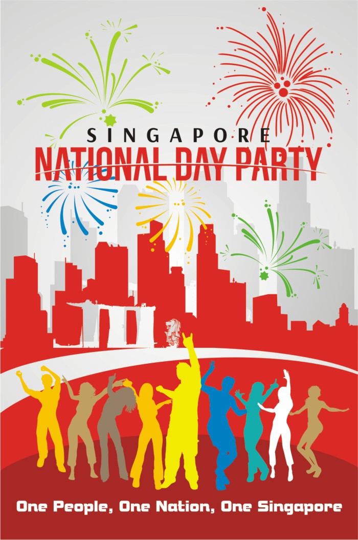 Singapore National Day Party One People, One Nation, One Singapore Poster