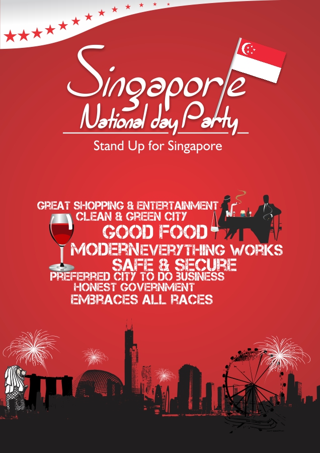 Singapore National Day Party Poster