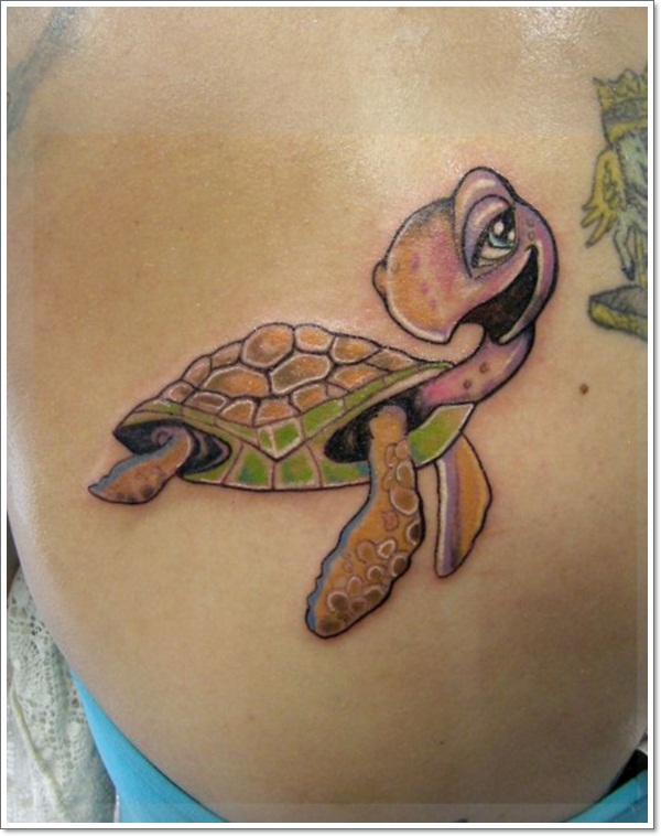 Small Color Turtle Tattoo Idea