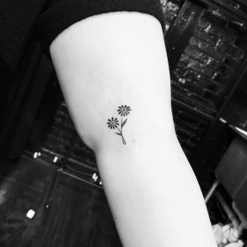 Small Daisy Tattoo On Arm Sleeve
