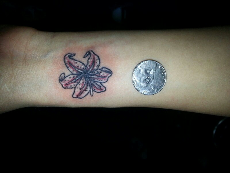Small Lily Flowers Tattoo On Wrist