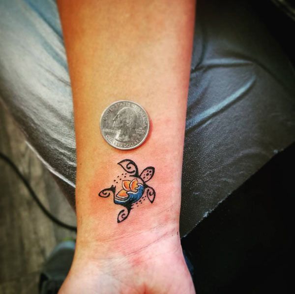 Small Sea Turtle Tattoo On Wrist
