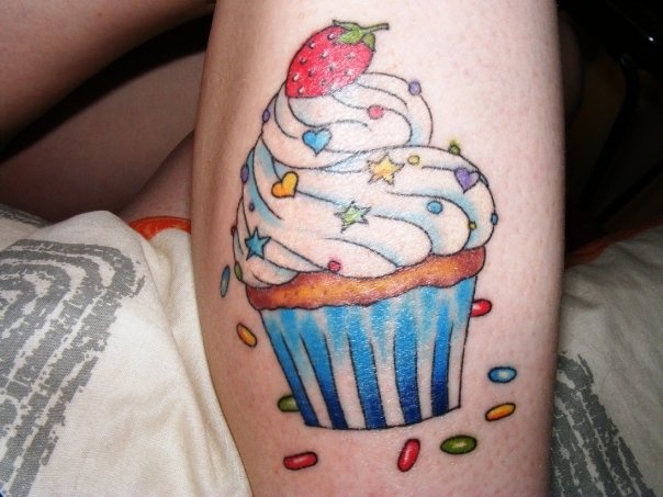 Stars On Cupcake Tattoo
