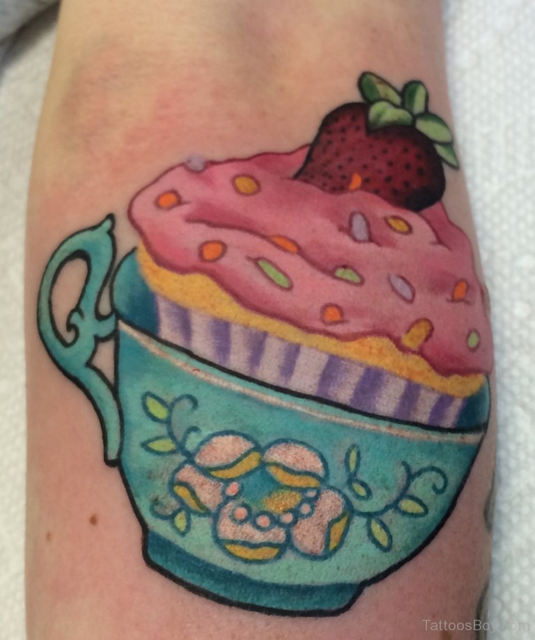Strawberry Cupcake Tattoo On Arm
