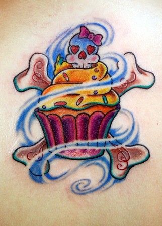 Sugar Skull Cupcake Tattoo Sample