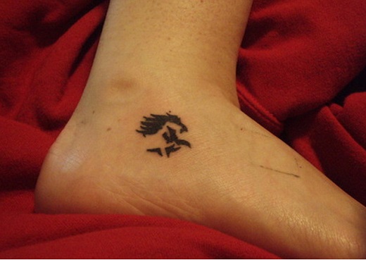 Tiny Horse Tattoo On Ankle