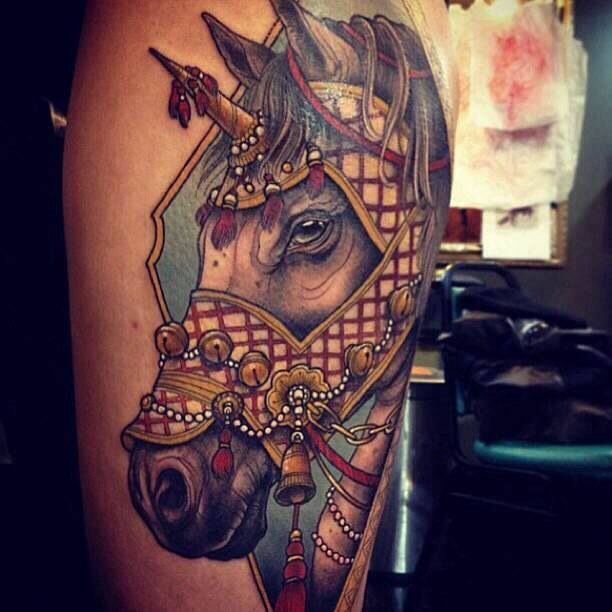 Traditional Horse Head Tattoo