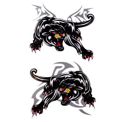 Tribal And Angry Panther Tattoos Design