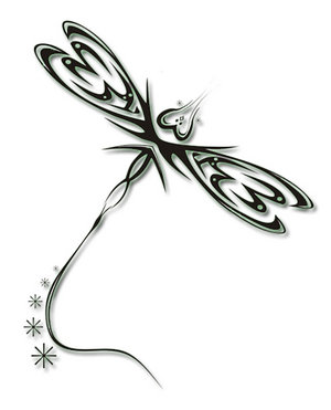Tribal Dragonfly Tattoo Design Sample