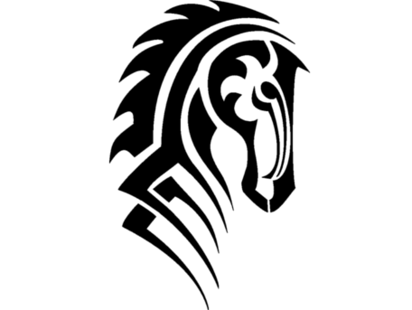 Tribal Horse Head Tattoo Design