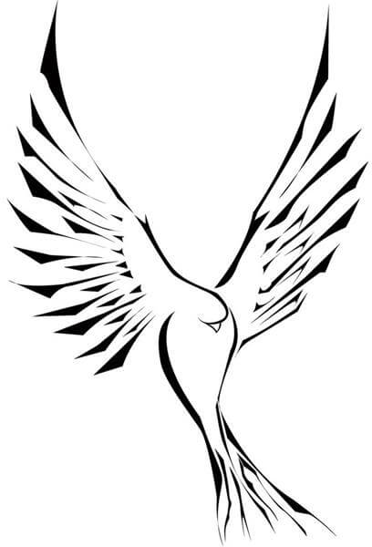 Tribal Open Wings Dove Tattoo Design