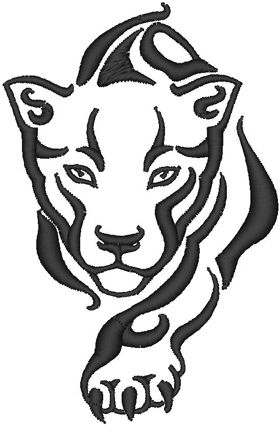 Tribal Outline Panther Tattoo Design