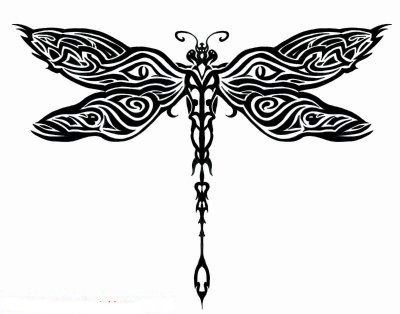 Tribal Wings Dragonfly Tattoo Design