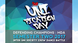 Unification Day Semester Two 2017 Inter Uni Society Crew Dance Battle