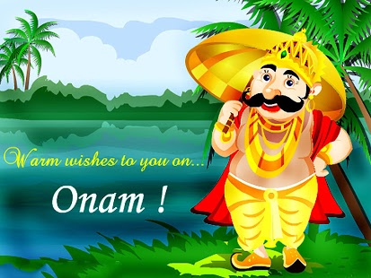 Warm Wishes To You On Onam King Mahabali Card